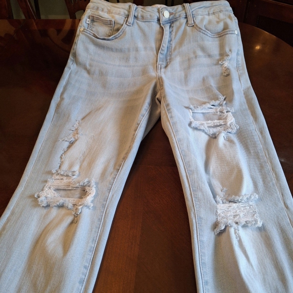 Judy Blue Jeans Boyfriend Fit Distressed Stretch Blue Jeans Women Size 9/29 - Picture 4 of 16